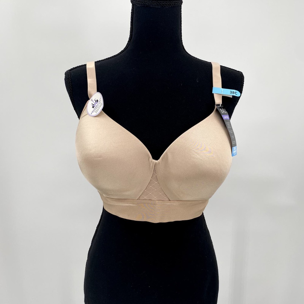 Bali Cool Comfort Beige Bra Size 38C |Anchor Strap Technology | Roll Control NWT